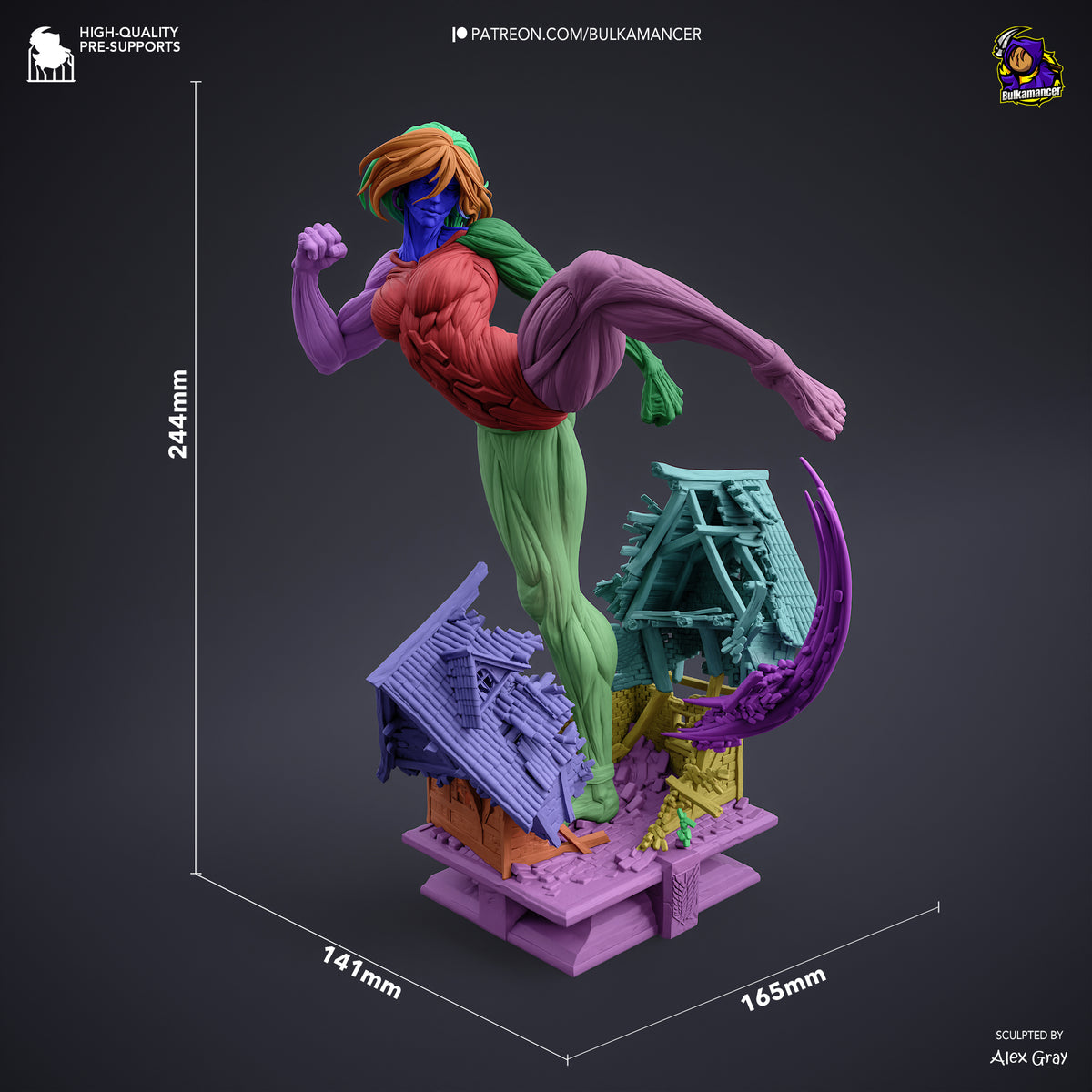 Muscular Giantess Resin Statue – Dark Fantasy Female Monster Figure – Model Kit
