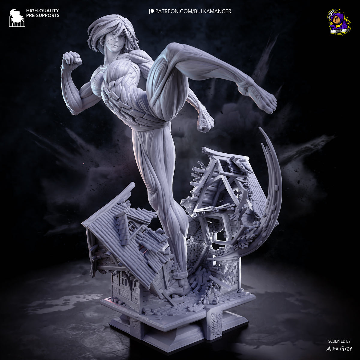 Muscular Giantess Resin Statue – Dark Fantasy Female Monster Figure – Model Kit