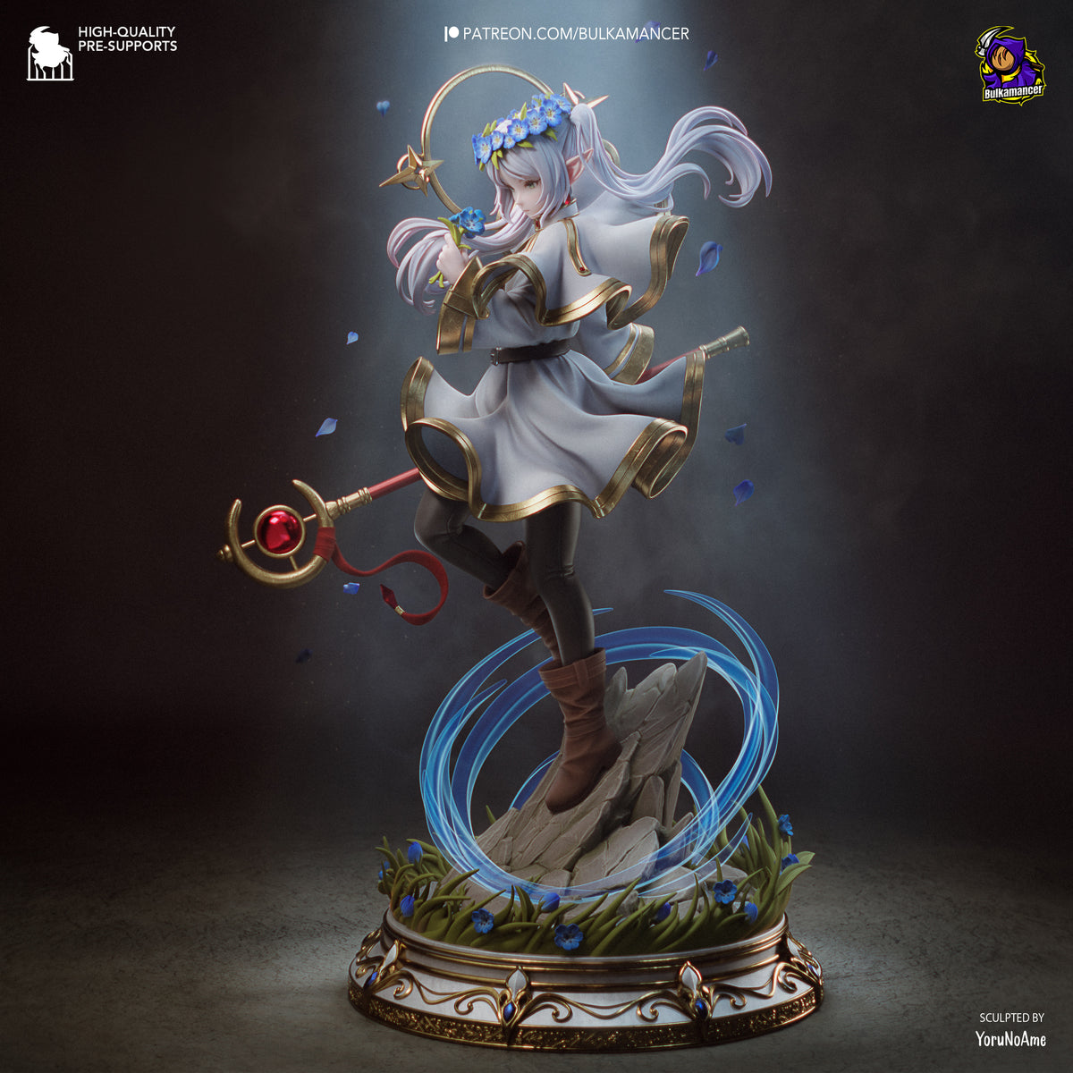 Elven Mage & Heroic Swordsman Resin Statue – Fantasy Adventure Couple Figure – High Detail Collector Display Piece