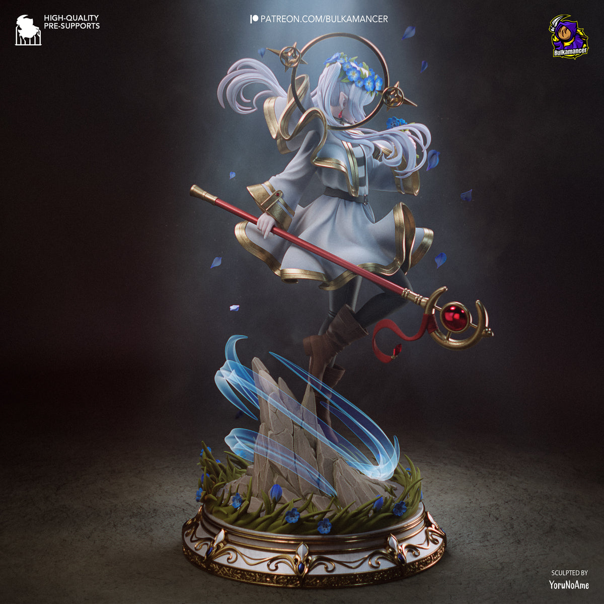 Elven Mage & Heroic Swordsman Resin Statue – Fantasy Adventure Couple Figure – High Detail Collector Display Piece