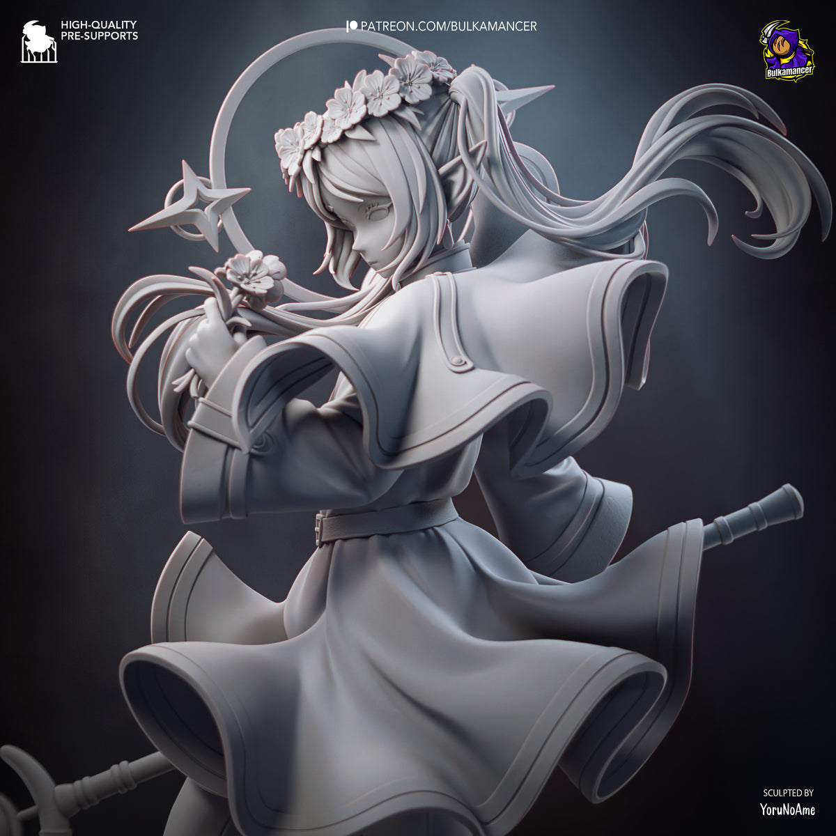 Elven Mage & Heroic Swordsman Resin Statue – Fantasy Adventure Couple Figure – High Detail Collector Display Piece