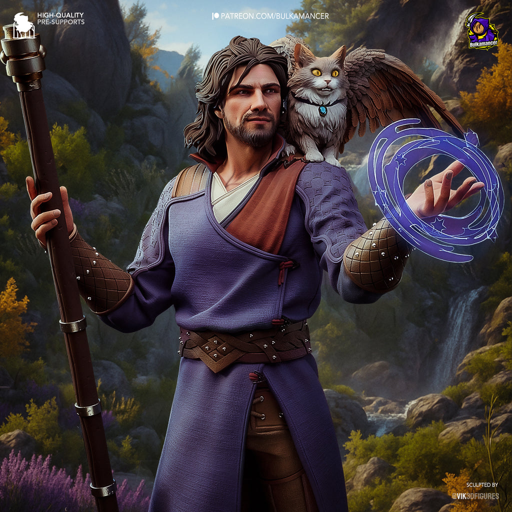 Arcane Scholar Resin Figure – High Fantasy Wizard Statue –  Garage Kit – Premium Collector Display