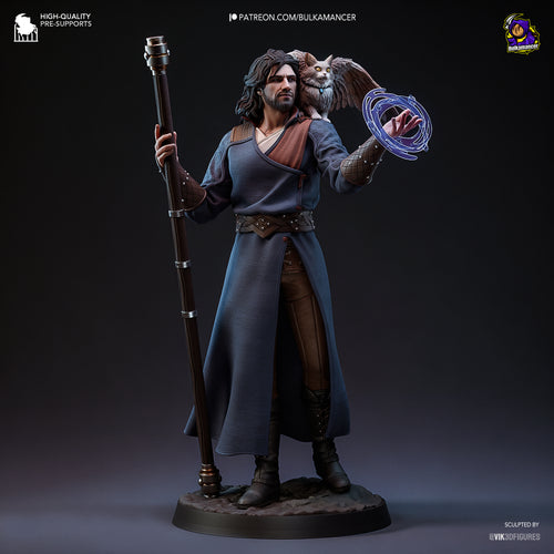 Arcane Scholar Resin Figure – High Fantasy Wizard Statue –  Garage Kit – Premium Collector Display