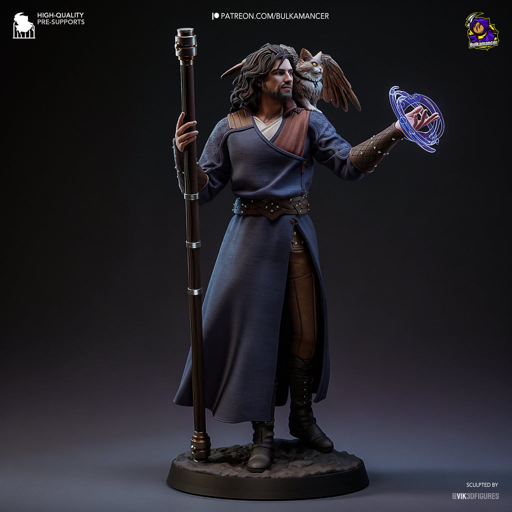 Arcane Scholar Resin Figure – High Fantasy Wizard Statue –  Garage Kit – Premium Collector Display