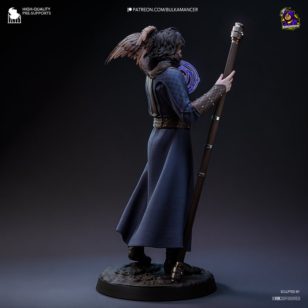 Arcane Scholar Resin Figure – High Fantasy Wizard Statue –  Garage Kit – Premium Collector Display