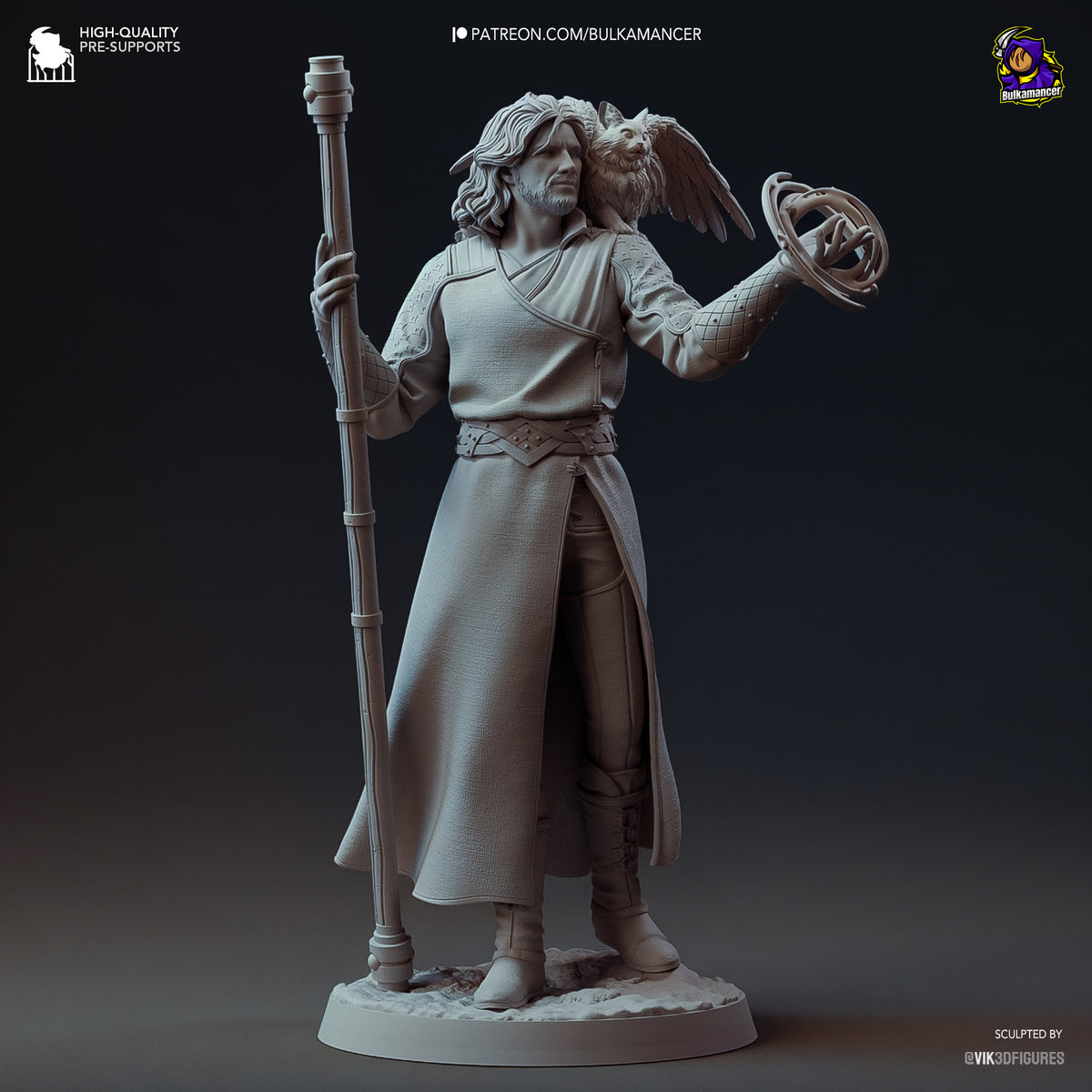 Arcane Scholar Resin Figure – High Fantasy Wizard Statue –  Garage Kit – Premium Collector Display