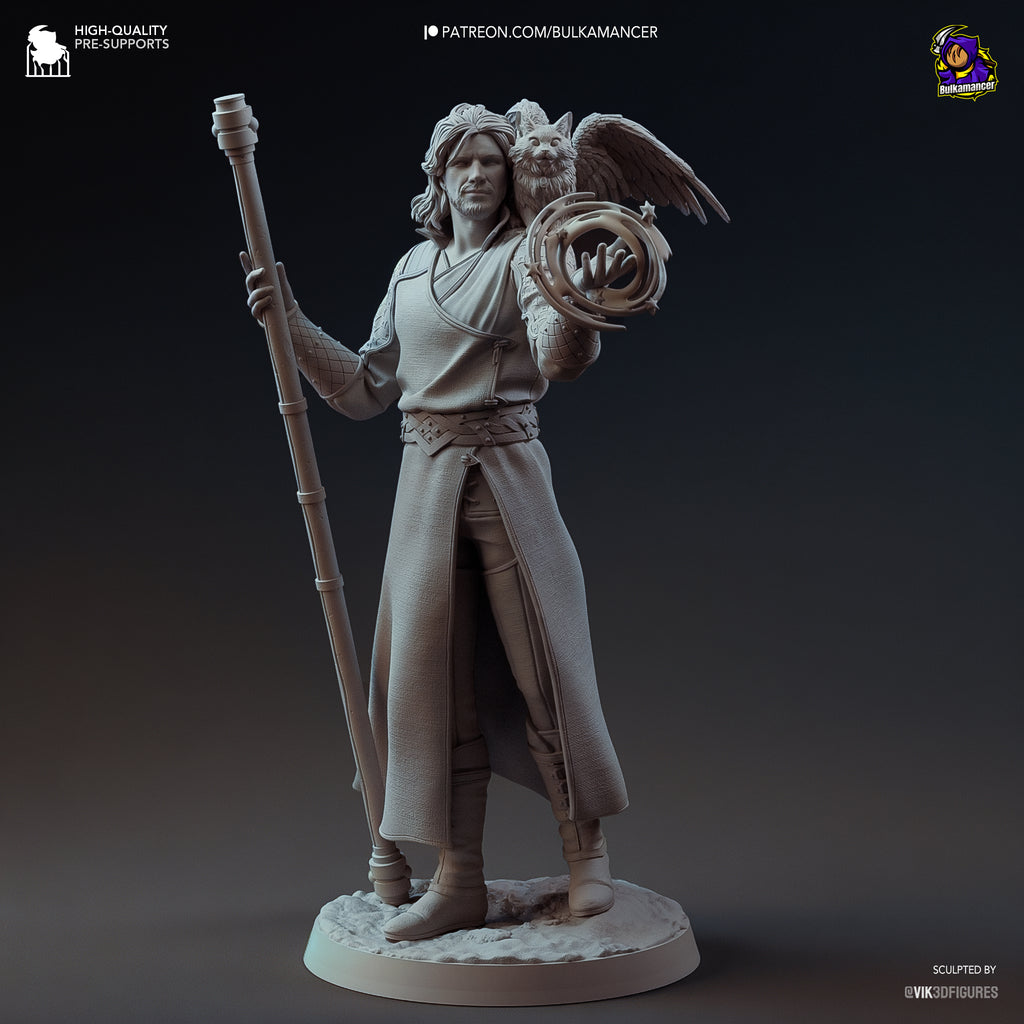 Arcane Scholar Resin Figure – High Fantasy Wizard Statue –  Garage Kit – Premium Collector Display