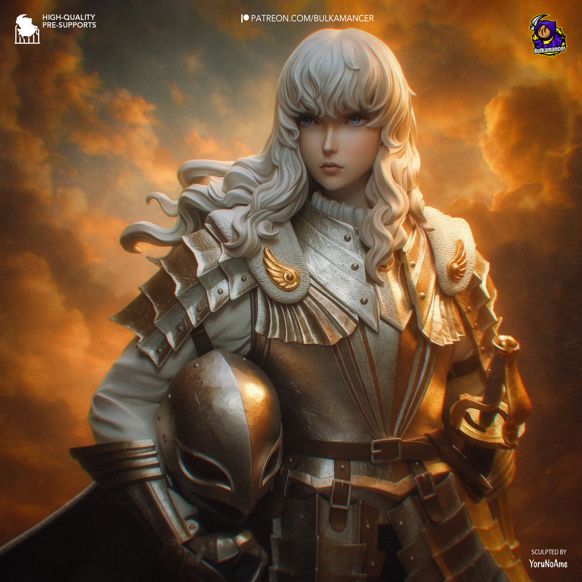 Elegant Hawk Knight Resin Figure – Dark Fantasy Warrior Statue – High Detail Resin Model Kit – Collector Display