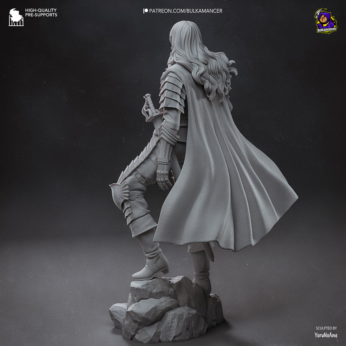 Elegant Hawk Knight Resin Figure – Dark Fantasy Warrior Statue – High Detail Resin Model Kit – Collector Display
