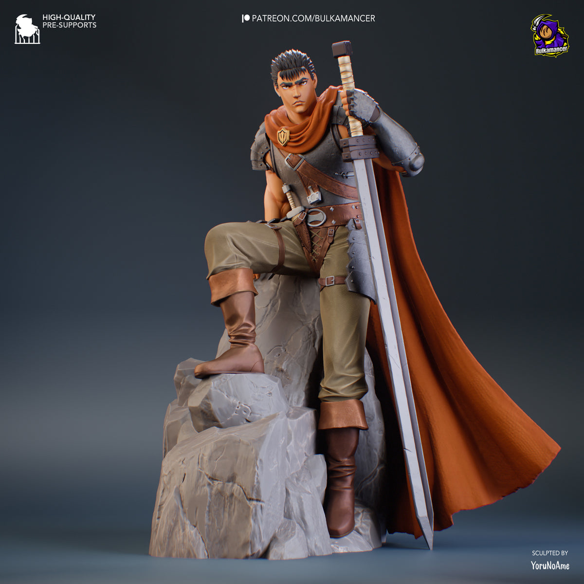 Wandering Swordsman Resin Statue – Dark Fantasy Mercenary Figure – High Detail Unpainted Garage Kit – Premium Display