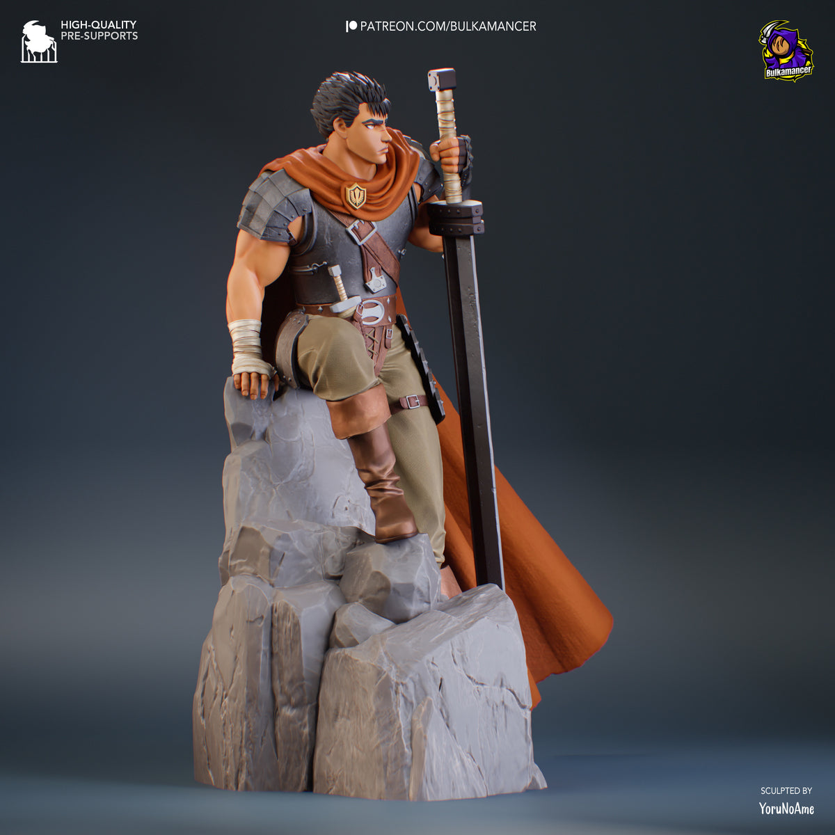 Wandering Swordsman Resin Statue – Dark Fantasy Mercenary Figure – High Detail Unpainted Garage Kit – Premium Display