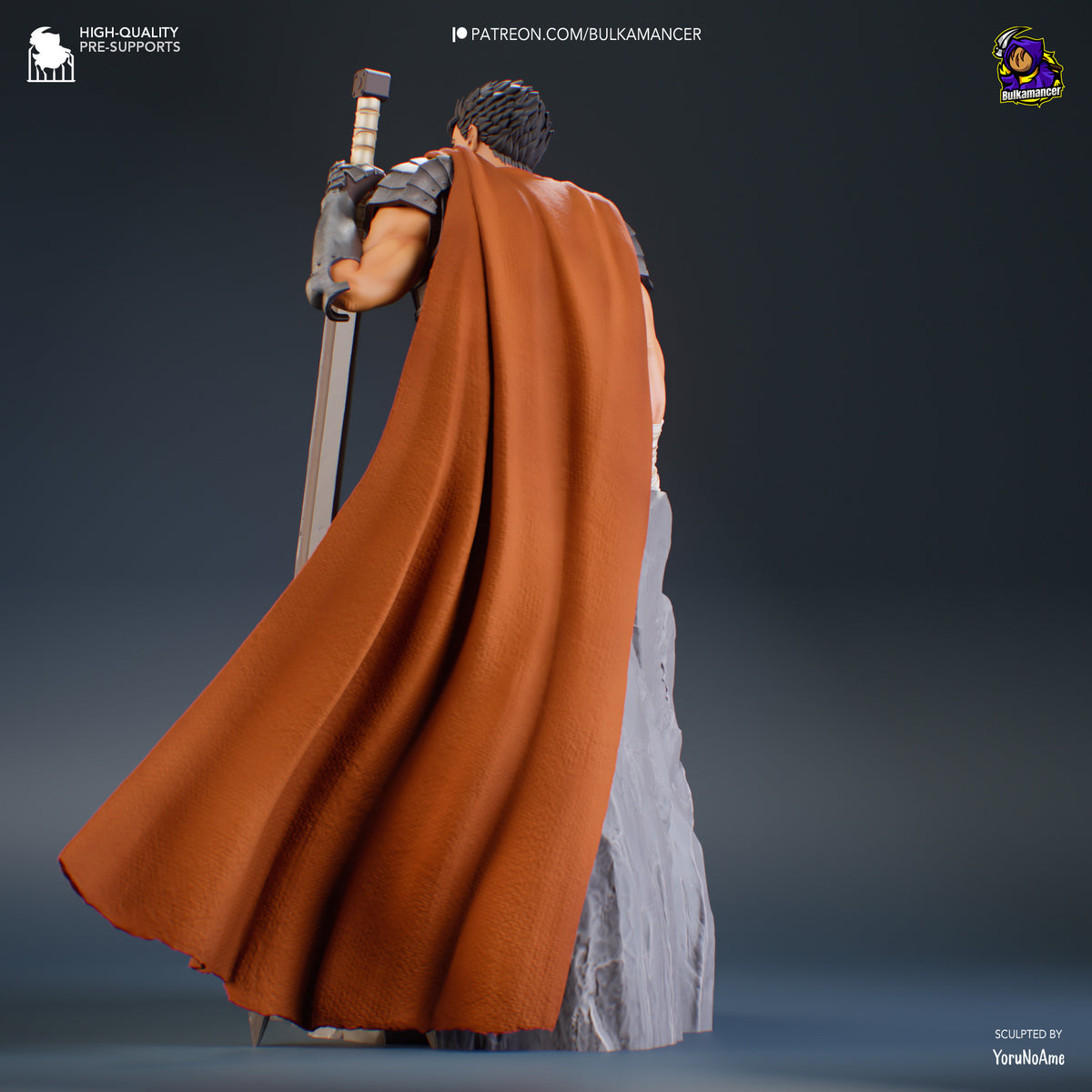Wandering Swordsman Resin Statue – Dark Fantasy Mercenary Figure – High Detail Unpainted Garage Kit – Premium Display