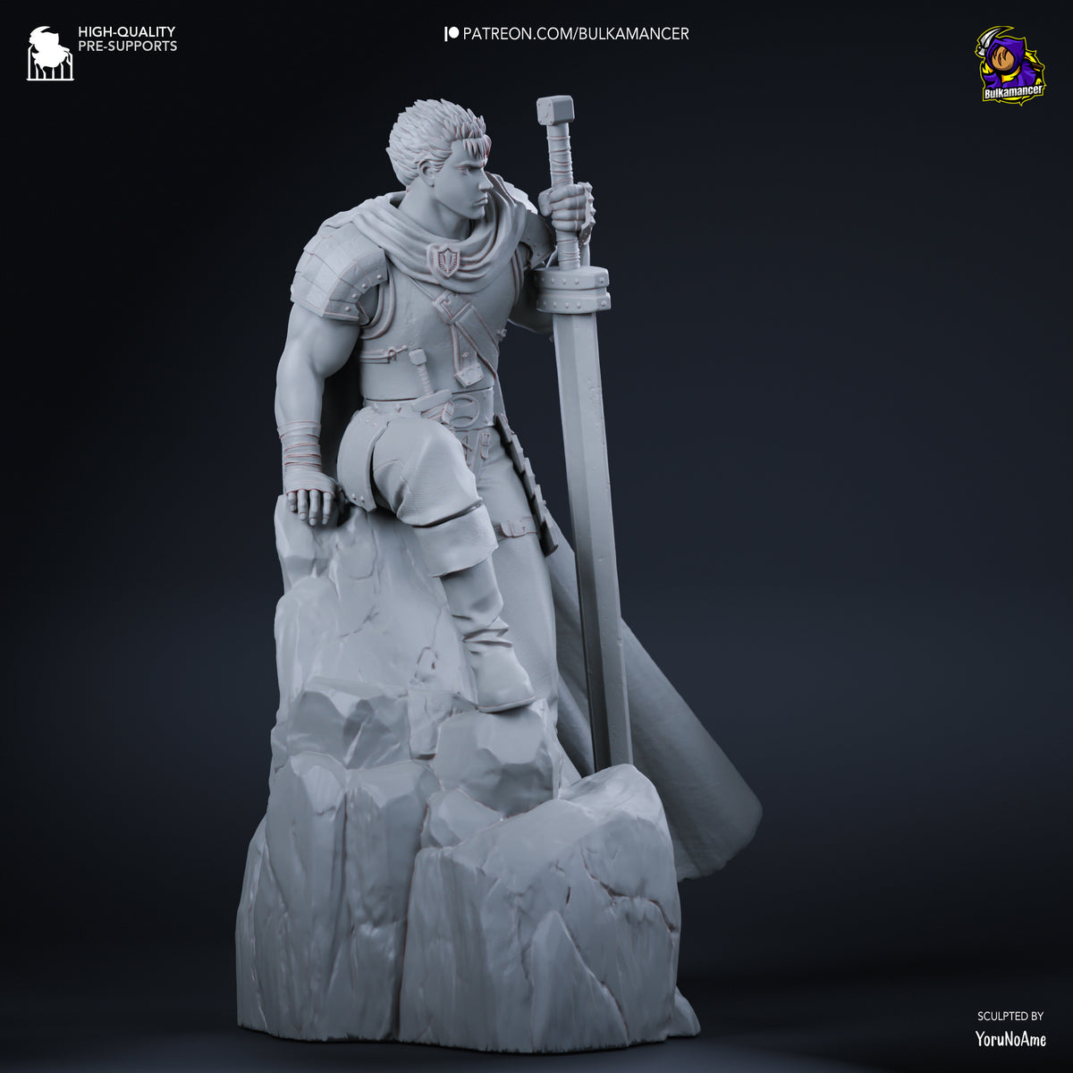 Wandering Swordsman Resin Statue – Dark Fantasy Mercenary Figure – High Detail Unpainted Garage Kit – Premium Display