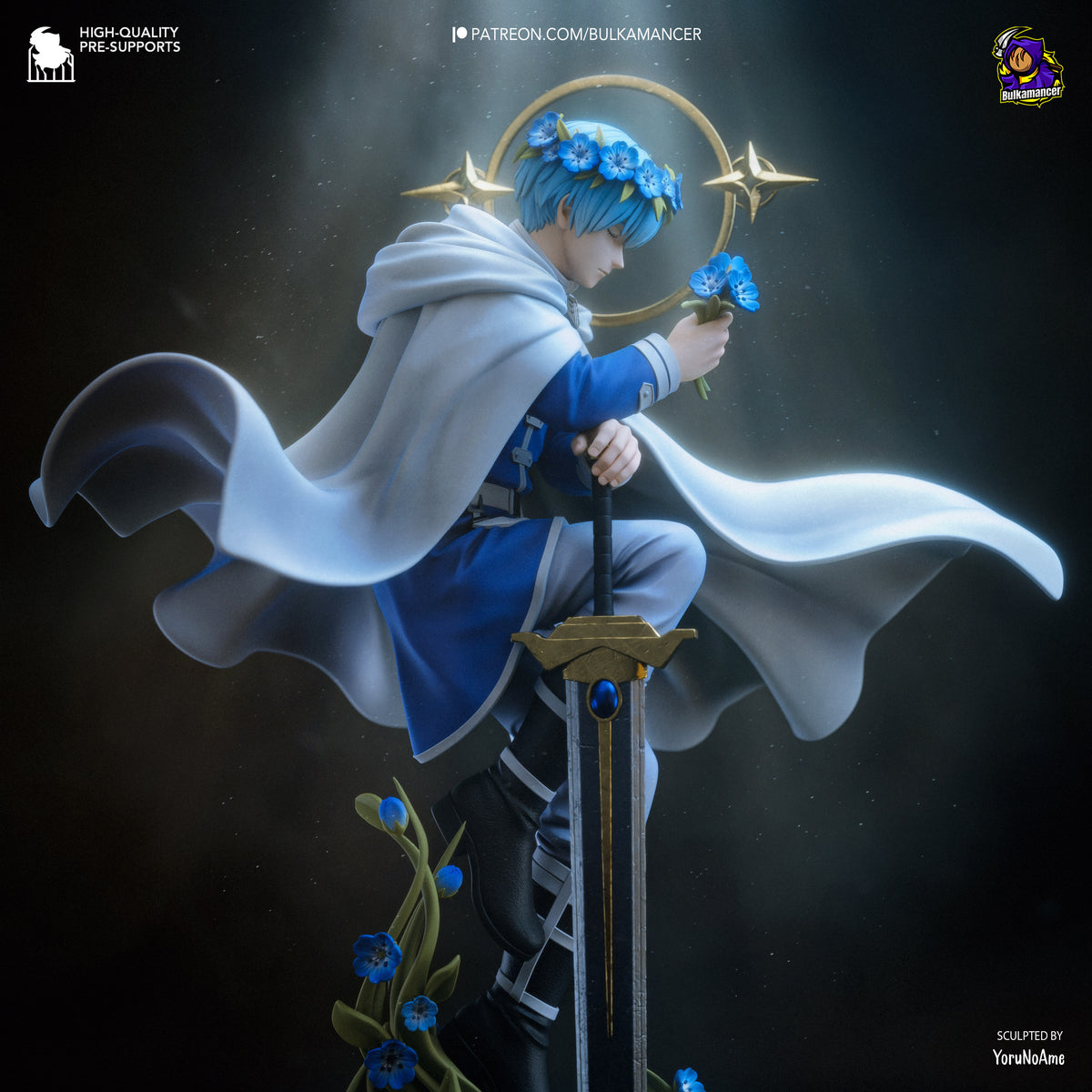 Elven Mage & Heroic Swordsman Resin Statue – Fantasy Adventure Couple Figure – High Detail Collector Display Piece