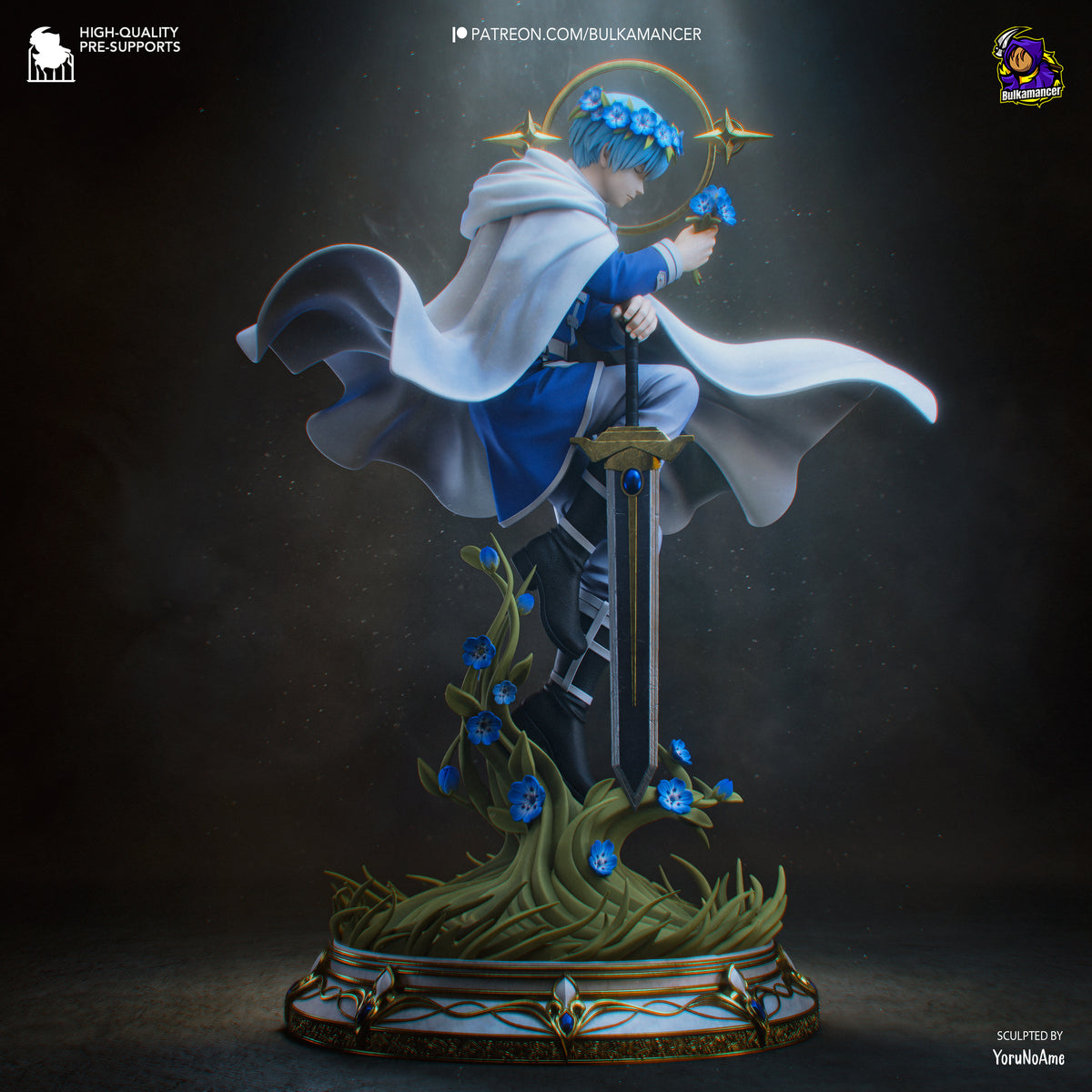 Elven Mage & Heroic Swordsman Resin Statue – Fantasy Adventure Couple Figure – High Detail Collector Display Piece