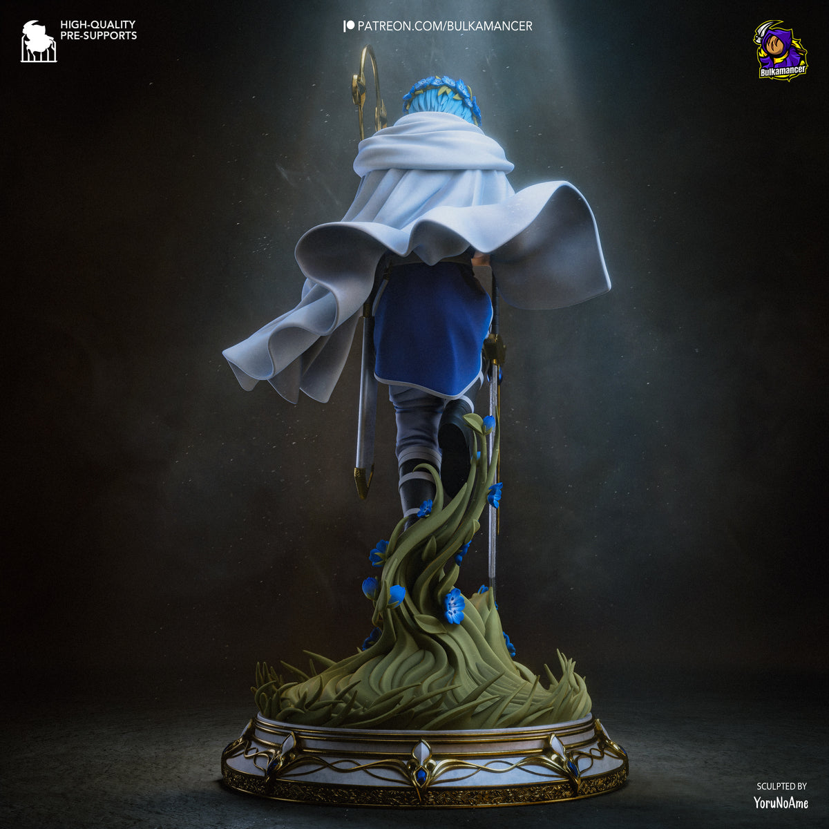Elven Mage & Heroic Swordsman Resin Statue – Fantasy Adventure Couple Figure – High Detail Collector Display Piece