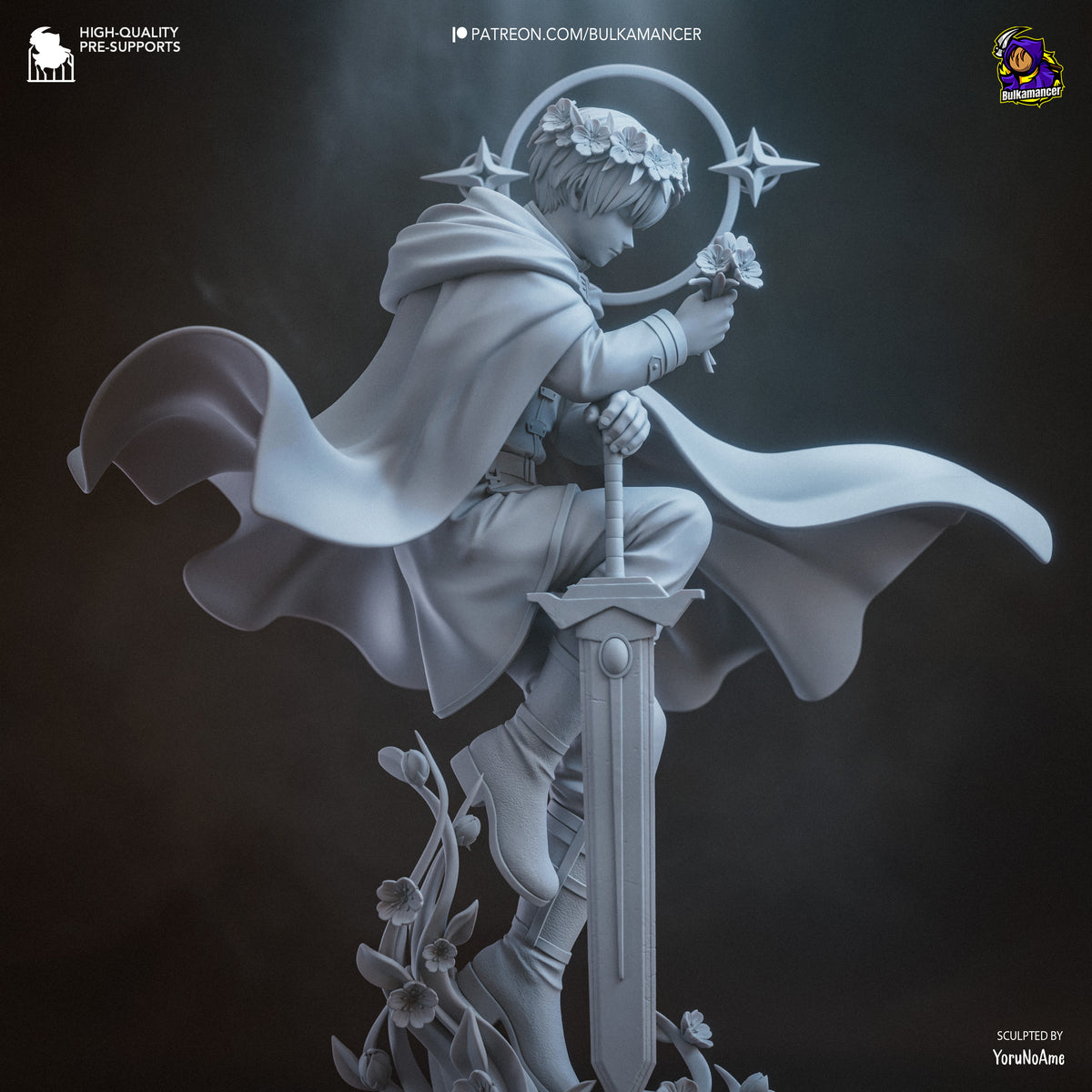 Elven Mage & Heroic Swordsman Resin Statue – Fantasy Adventure Couple Figure – High Detail Collector Display Piece