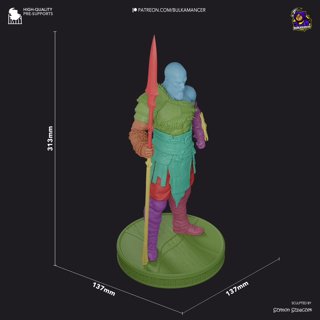 Ashen God Slayer Resin Figure – Norse Mythology Warrior Statue – Garage Kit – Premium Collector Display