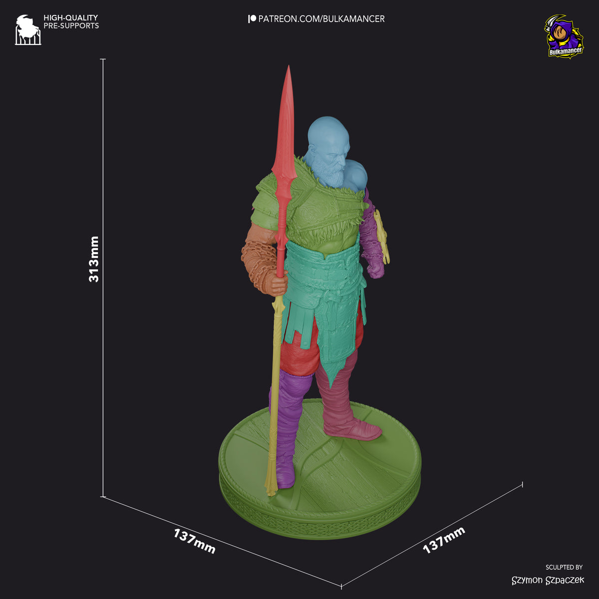 Ashen God Slayer Resin Figure – Norse Mythology Warrior Statue – Garage Kit – Premium Collector Display