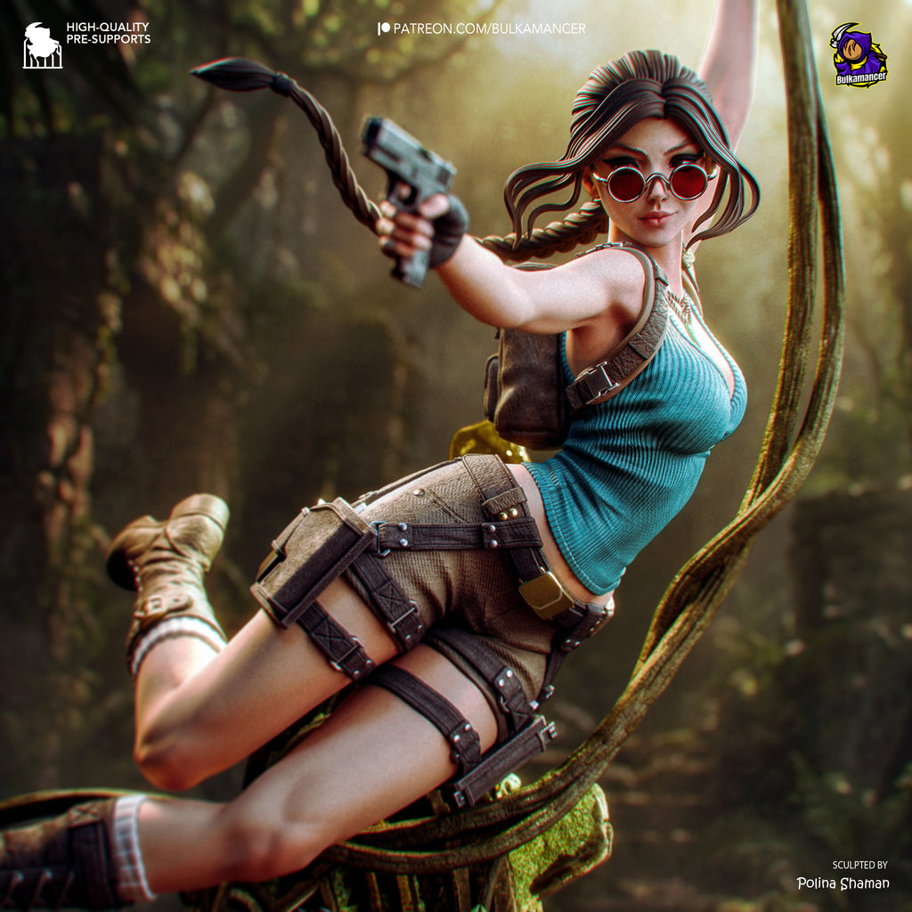 Ancient Ruins Explorer Resin Statue – Female Adventurer Figure – High Detail Display Piece