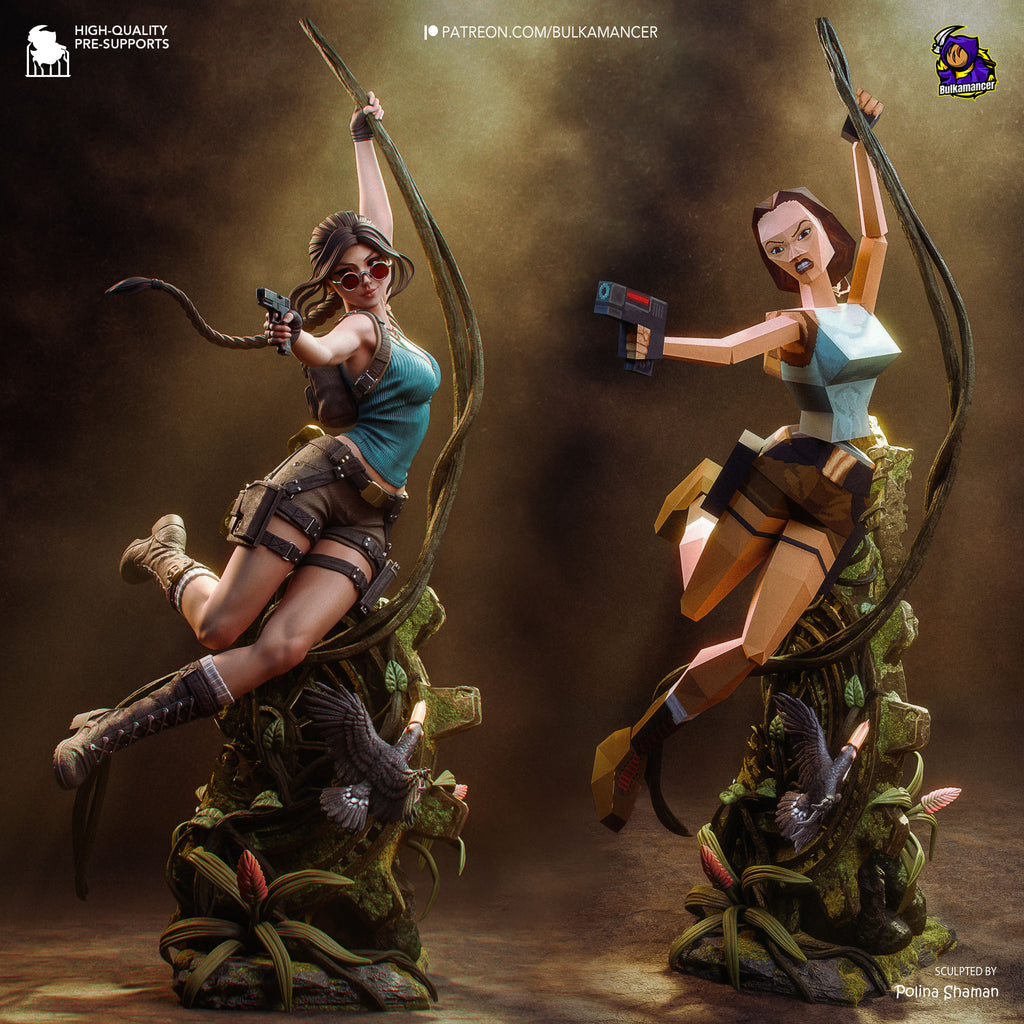 Ancient Ruins Explorer Resin Statue – Female Adventurer Figure – High Detail Display Piece