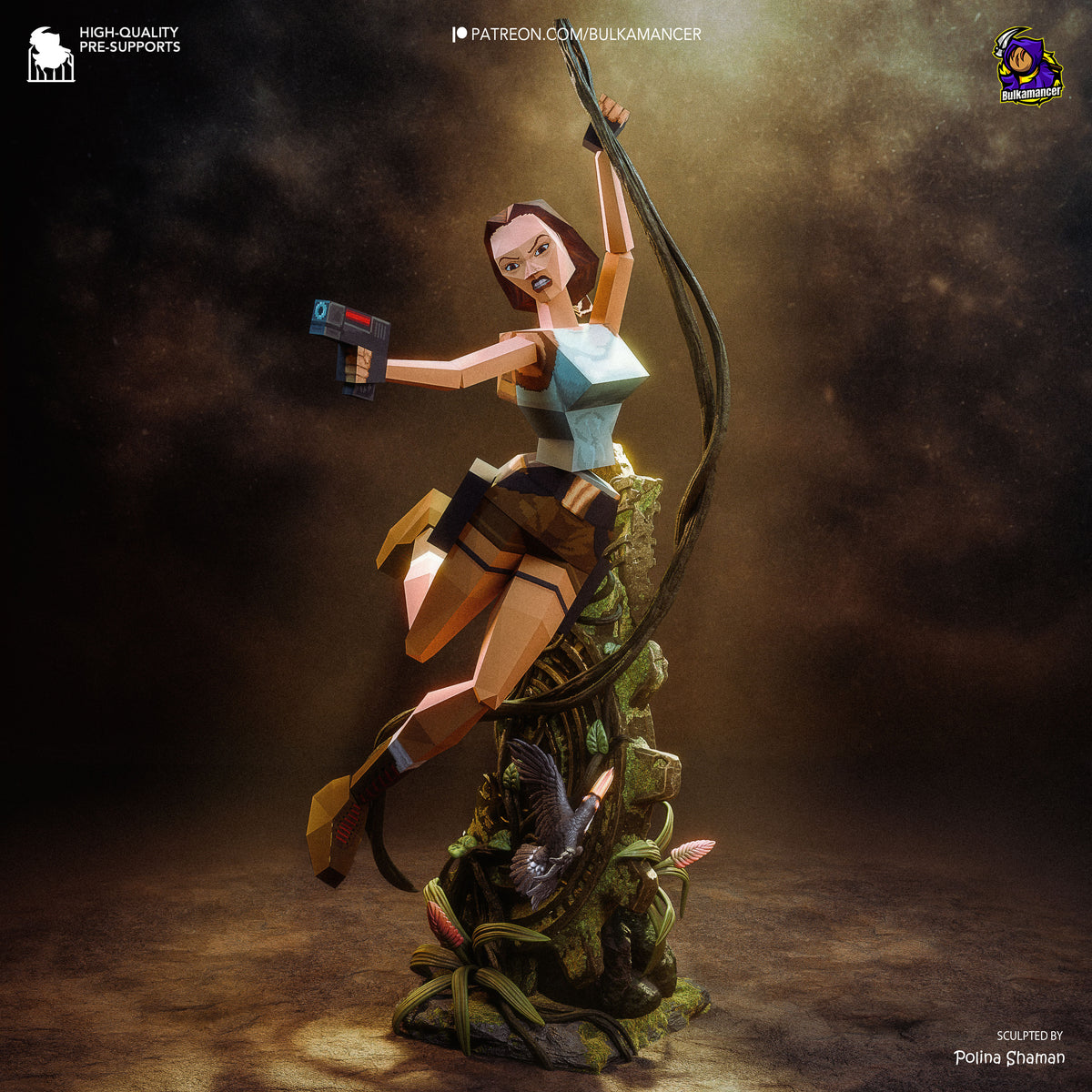 Ancient Ruins Explorer Resin Statue – Female Adventurer Figure – High Detail Display Piece