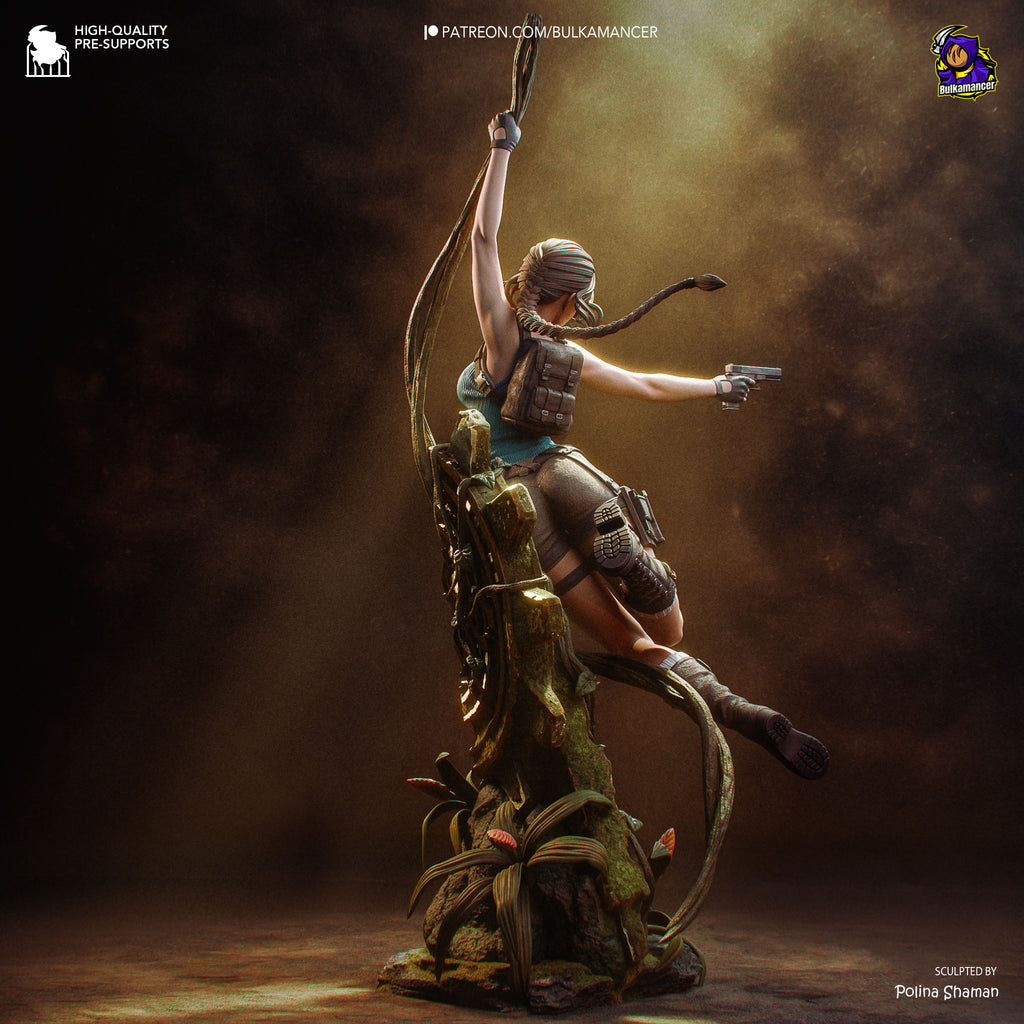 Ancient Ruins Explorer Resin Statue – Female Adventurer Figure – High Detail Display Piece