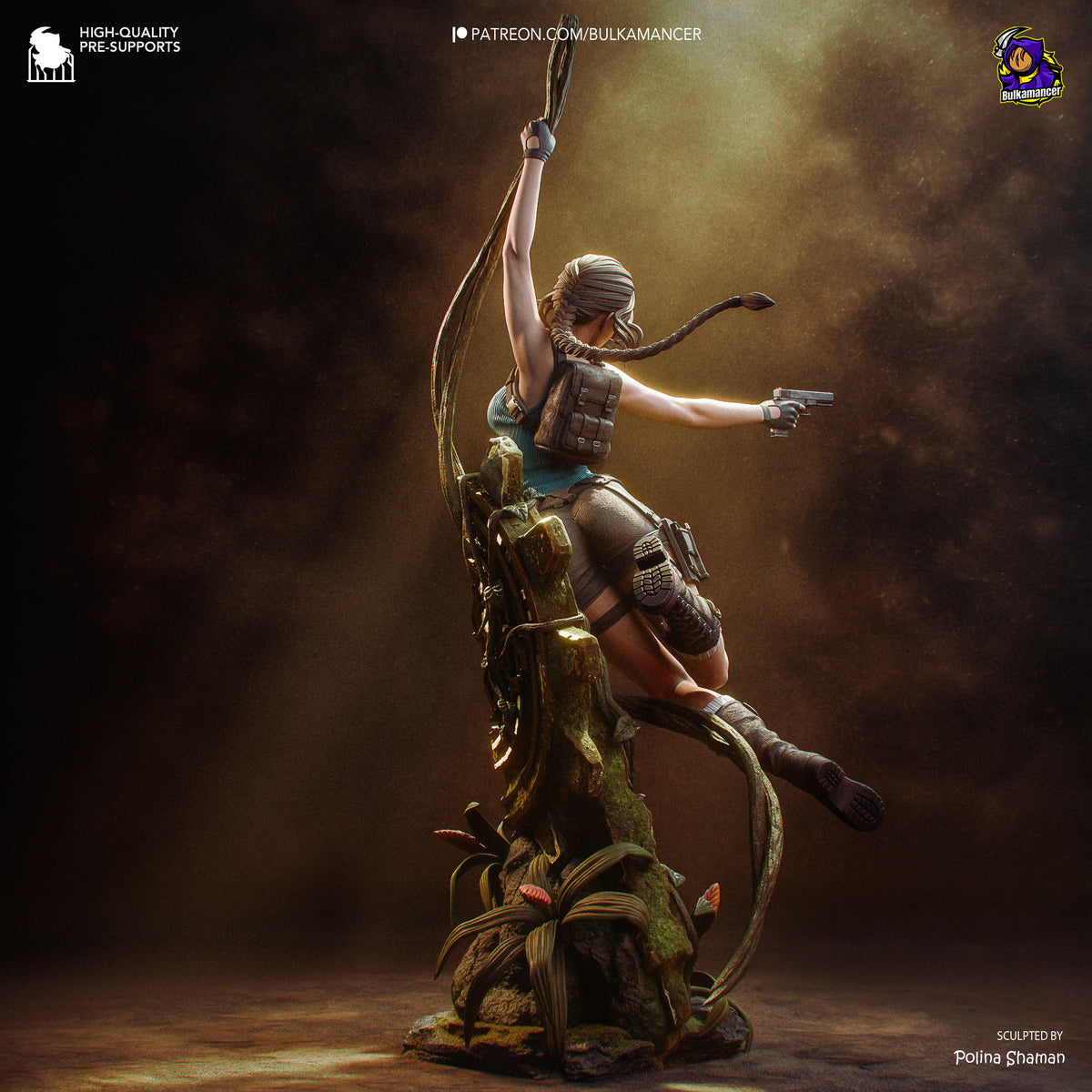 Ancient Ruins Explorer Resin Statue – Female Adventurer Figure – High Detail Display Piece