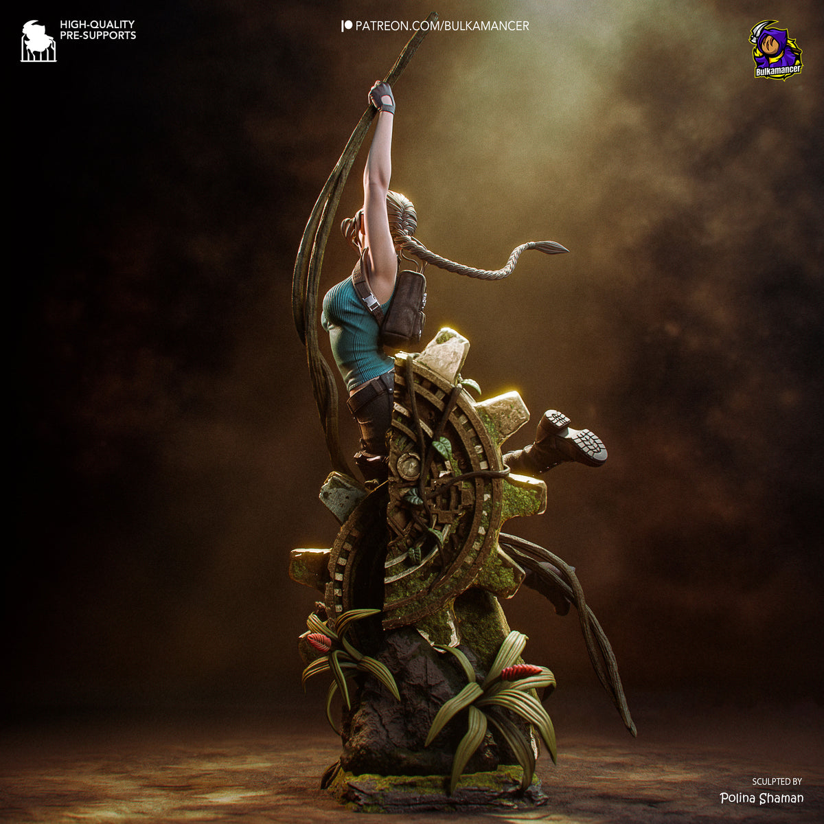 Ancient Ruins Explorer Resin Statue – Female Adventurer Figure – High Detail Display Piece