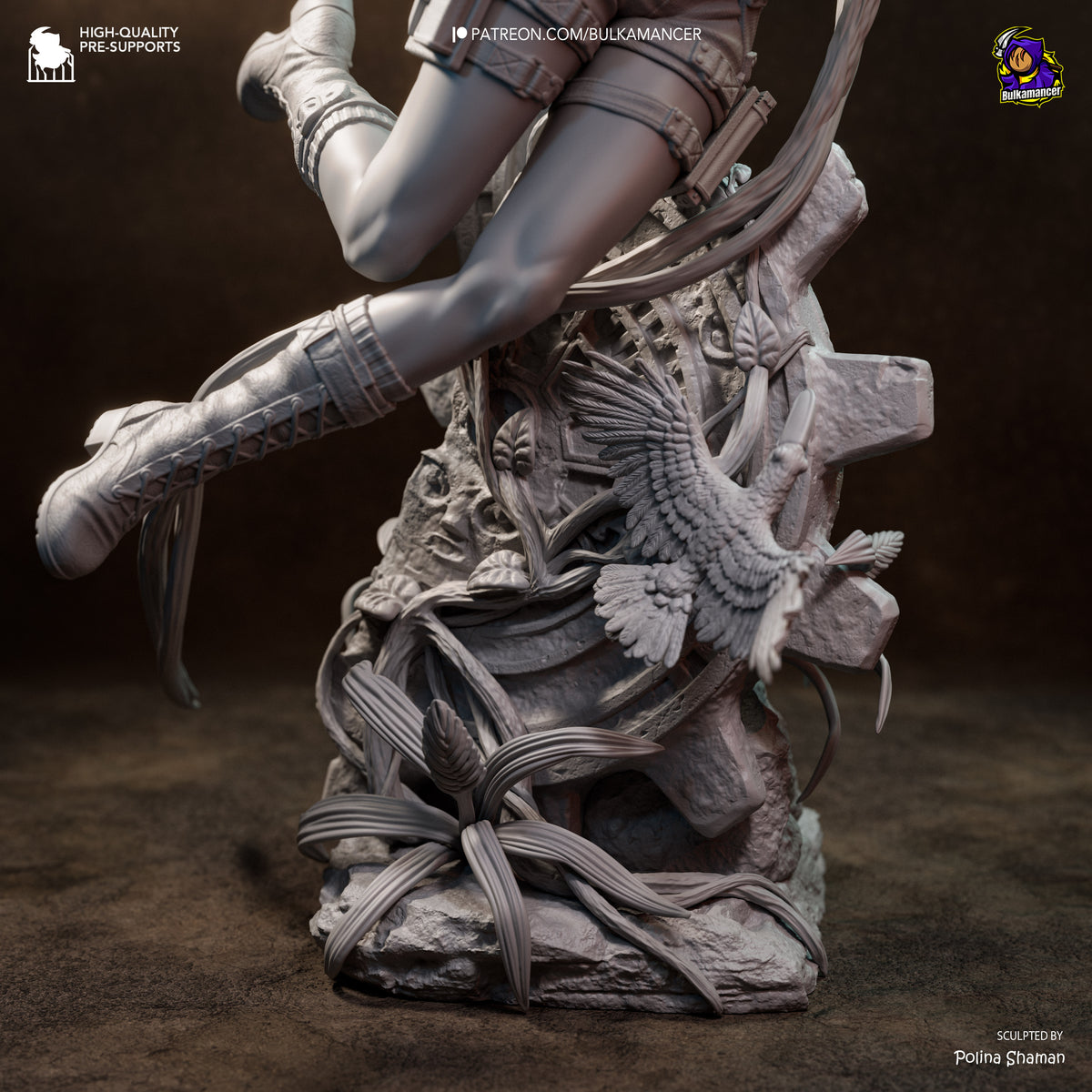 Ancient Ruins Explorer Resin Statue – Female Adventurer Figure – High Detail Display Piece