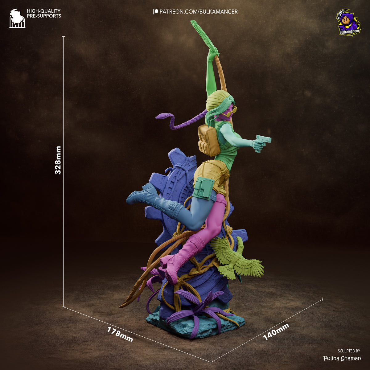 Ancient Ruins Explorer Resin Statue – Female Adventurer Figure – High Detail Display Piece