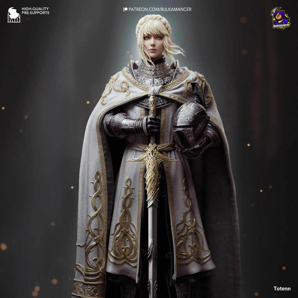 Golden Oath Knight Resin Statue – Dark Fantasy Female Paladin Figure –  Model Kit