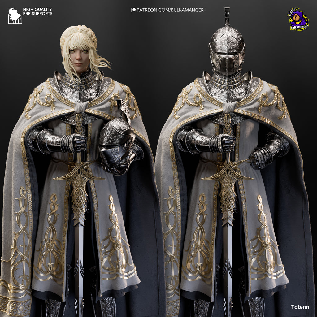Golden Oath Knight Resin Statue – Dark Fantasy Female Paladin Figure –  Model Kit
