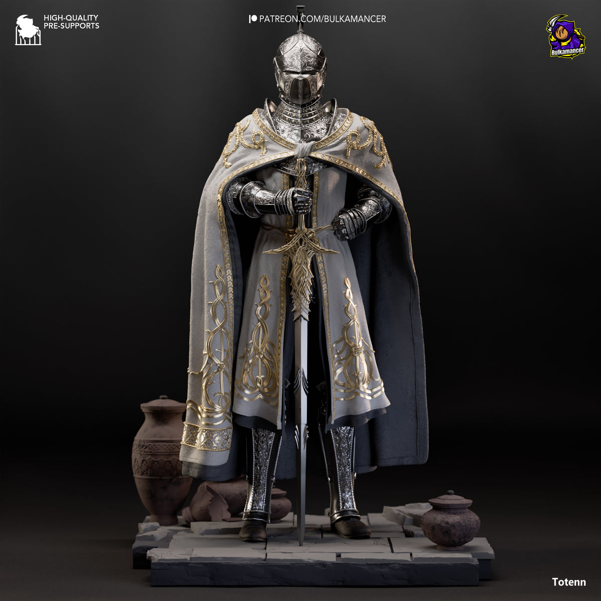 Golden Oath Knight Resin Statue – Dark Fantasy Female Paladin Figure –  Model Kit