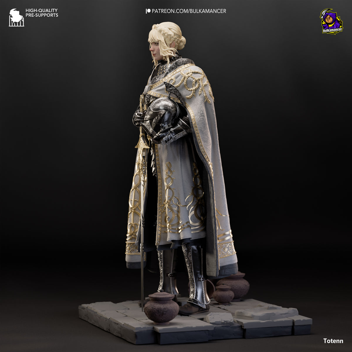 Golden Oath Knight Resin Statue – Dark Fantasy Female Paladin Figure –  Model Kit