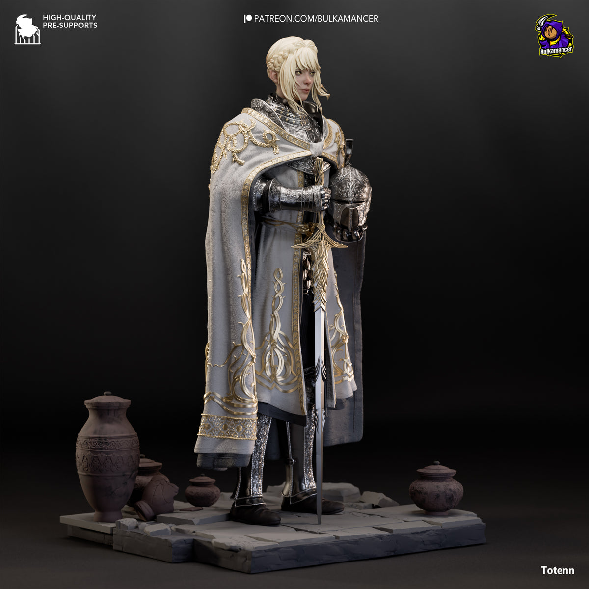 Golden Oath Knight Resin Statue – Dark Fantasy Female Paladin Figure –  Model Kit