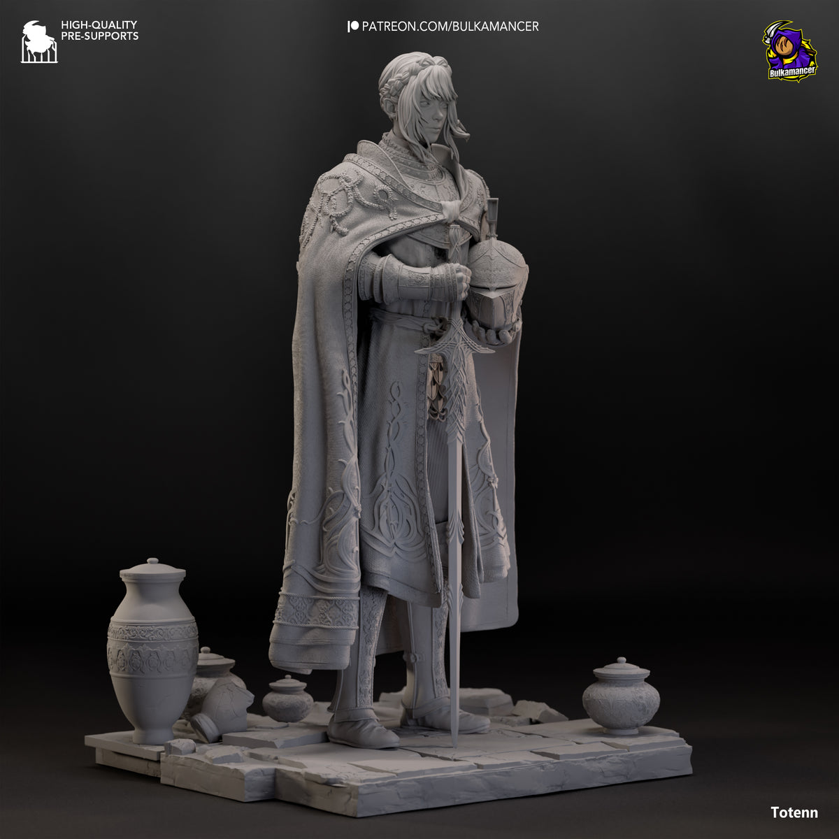 Golden Oath Knight Resin Statue – Dark Fantasy Female Paladin Figure –  Model Kit