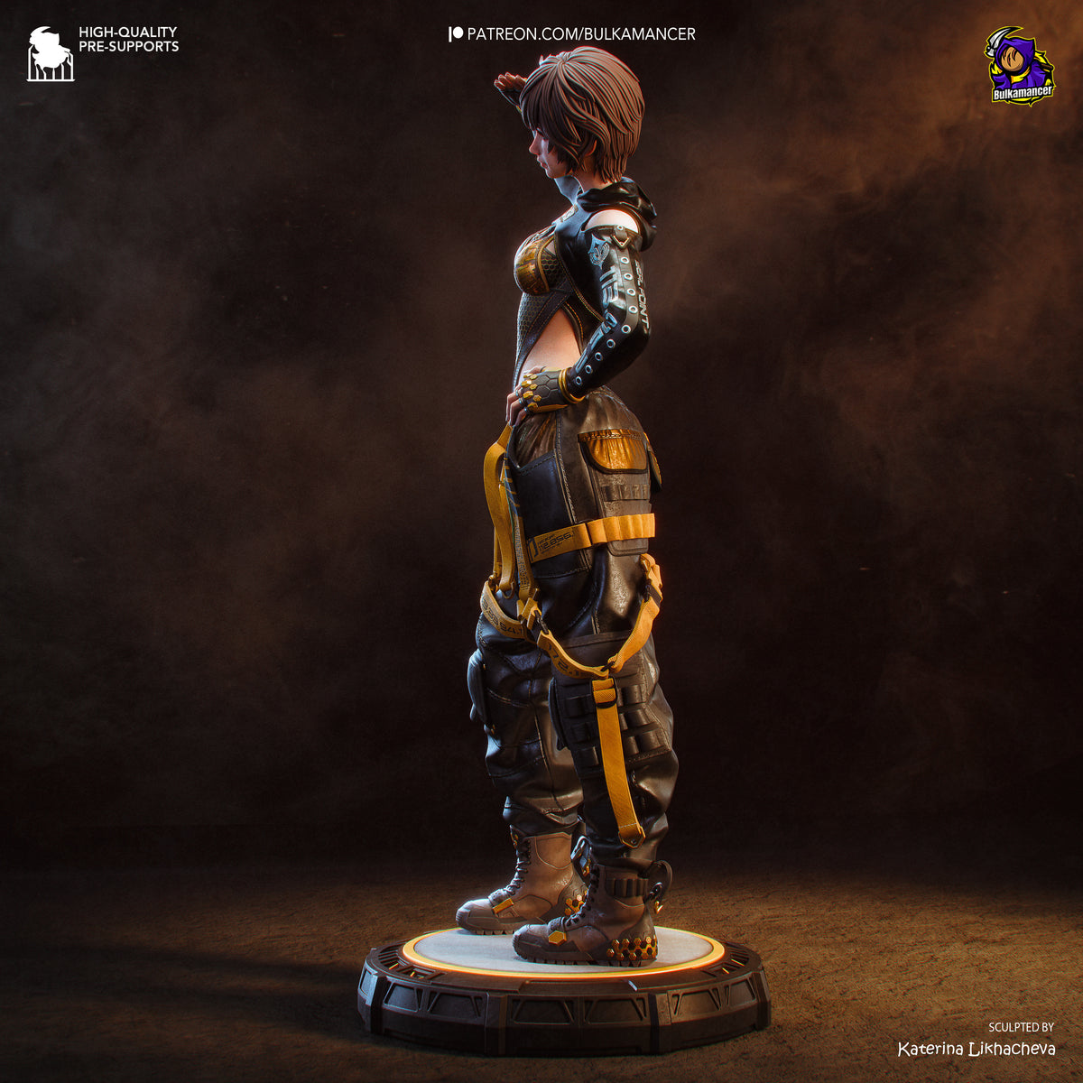 Futuristic Sci Fi Engineer Resin Statue – Anime Girl Technician Figure – Model Kit