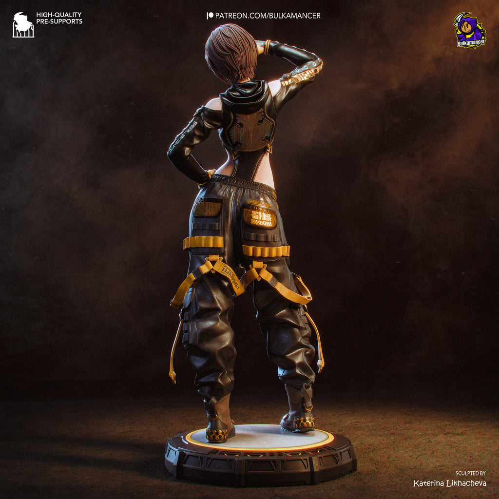 Futuristic Sci Fi Engineer Resin Statue – Anime Girl Technician Figure – Model Kit