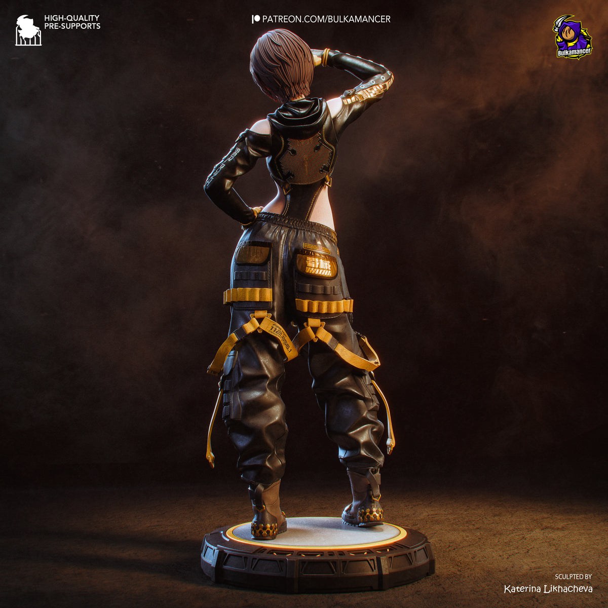 Futuristic Sci Fi Engineer Resin Statue – Anime Girl Technician Figure – Model Kit