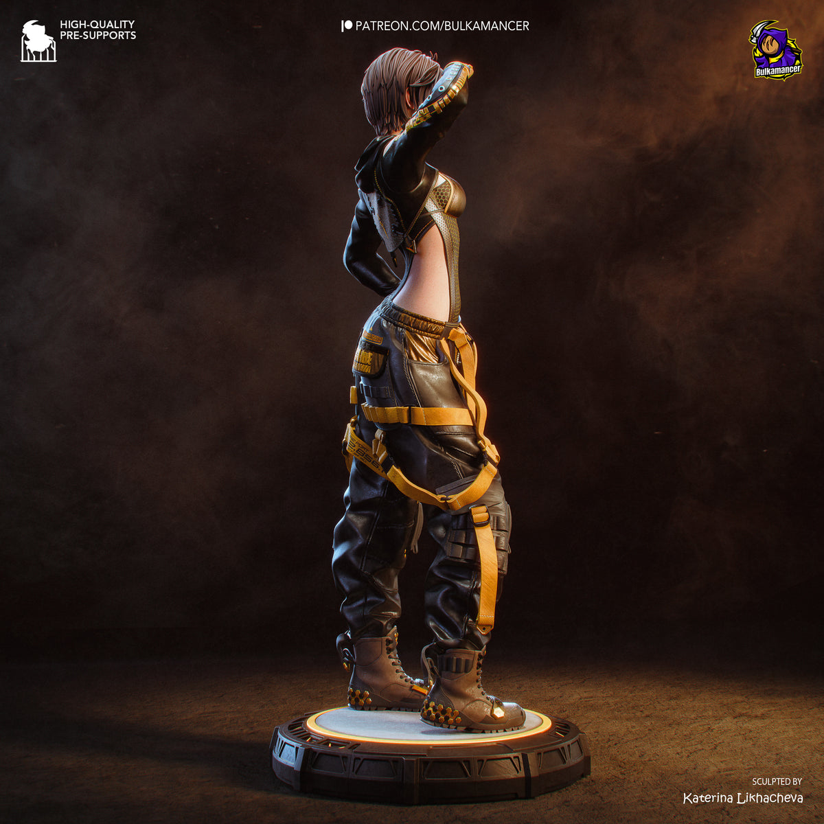Futuristic Sci Fi Engineer Resin Statue – Anime Girl Technician Figure – Model Kit
