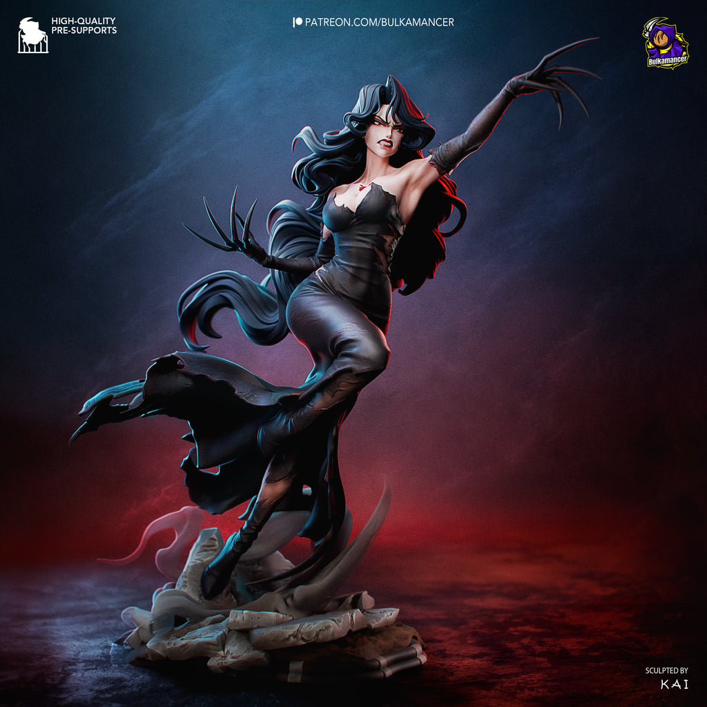 Gothic Dark Sorceress Resin Statue – Elegant Anime Villainess Figure –  Model Kit