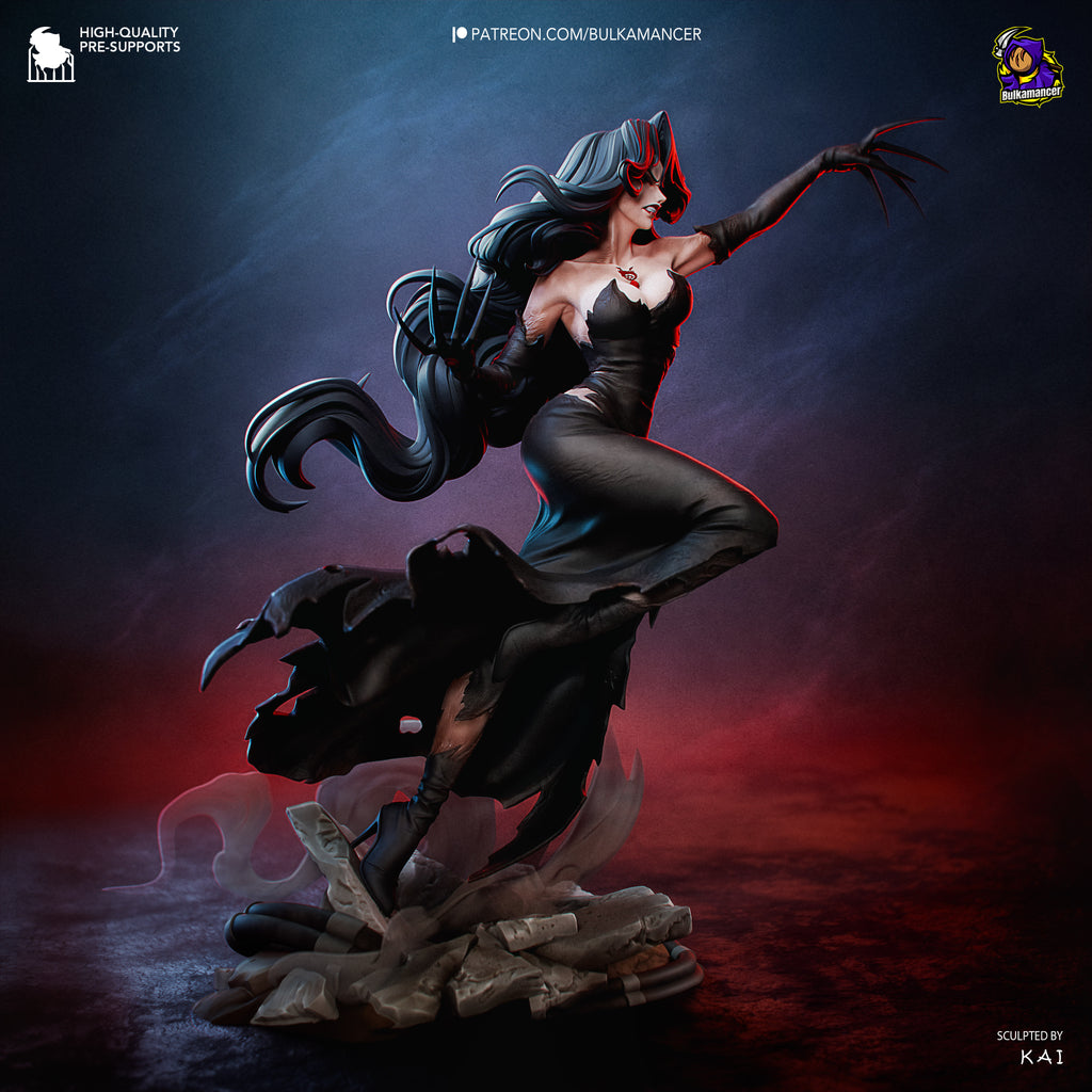 Gothic Dark Sorceress Resin Statue – Elegant Anime Villainess Figure –  Model Kit