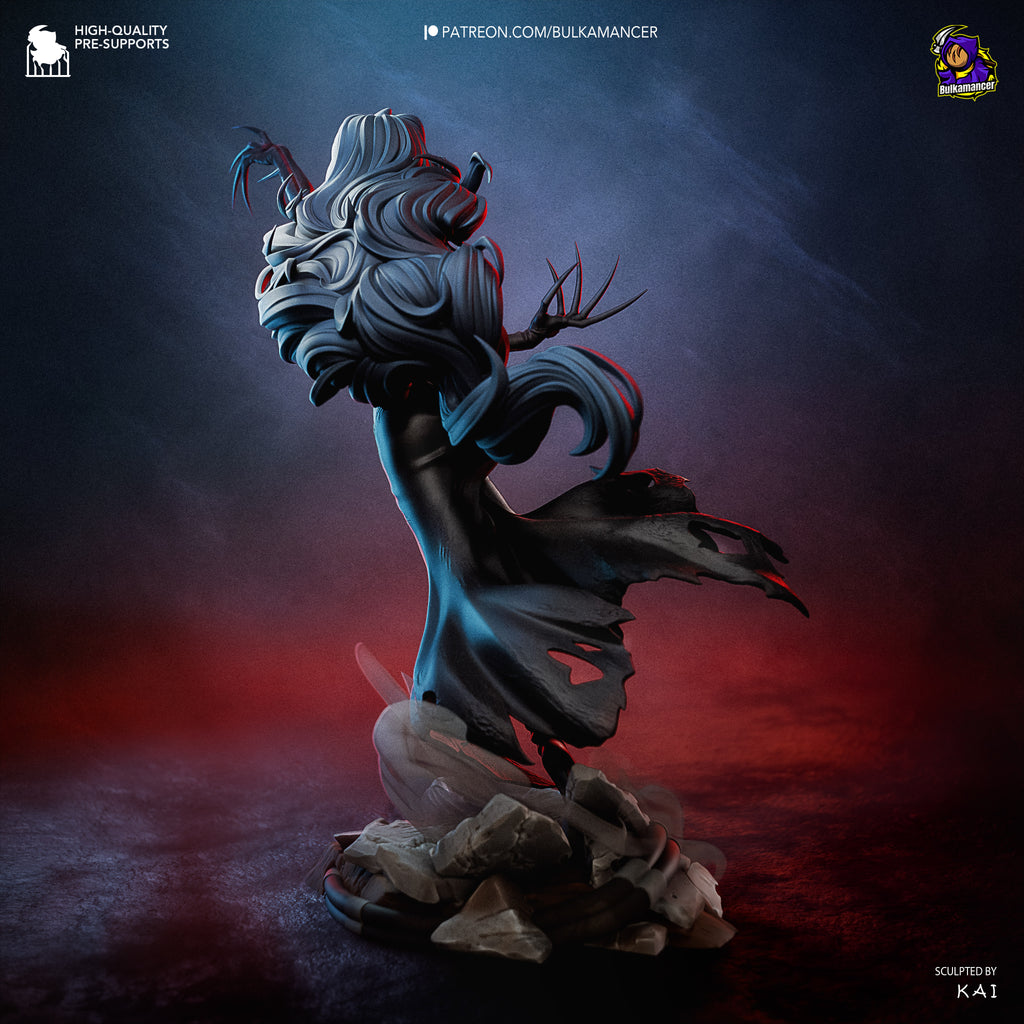 Gothic Dark Sorceress Resin Statue – Elegant Anime Villainess Figure –  Model Kit