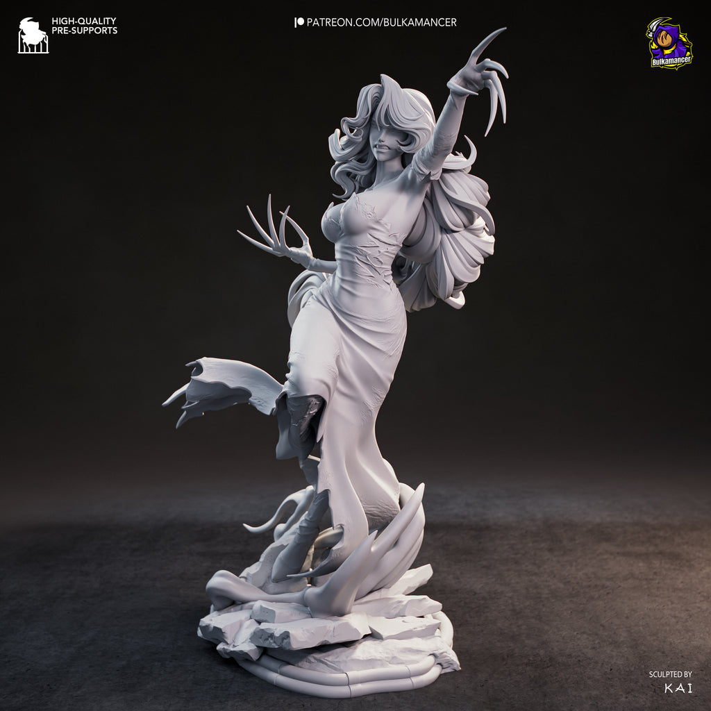 Gothic Dark Sorceress Resin Statue – Elegant Anime Villainess Figure –  Model Kit