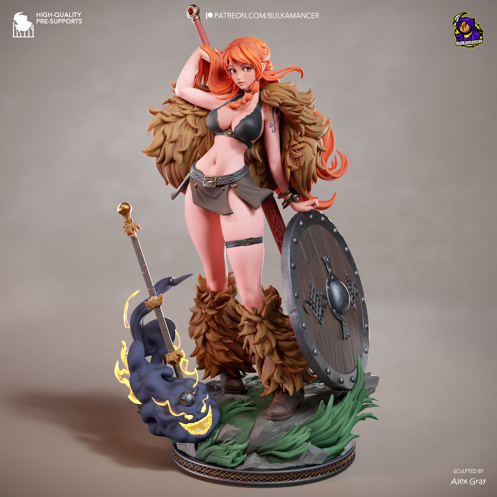 Tropical Pirate Navigator Resin Statue – Orange Haired Adventurer Figure – Model Kit – High Detail Collectible