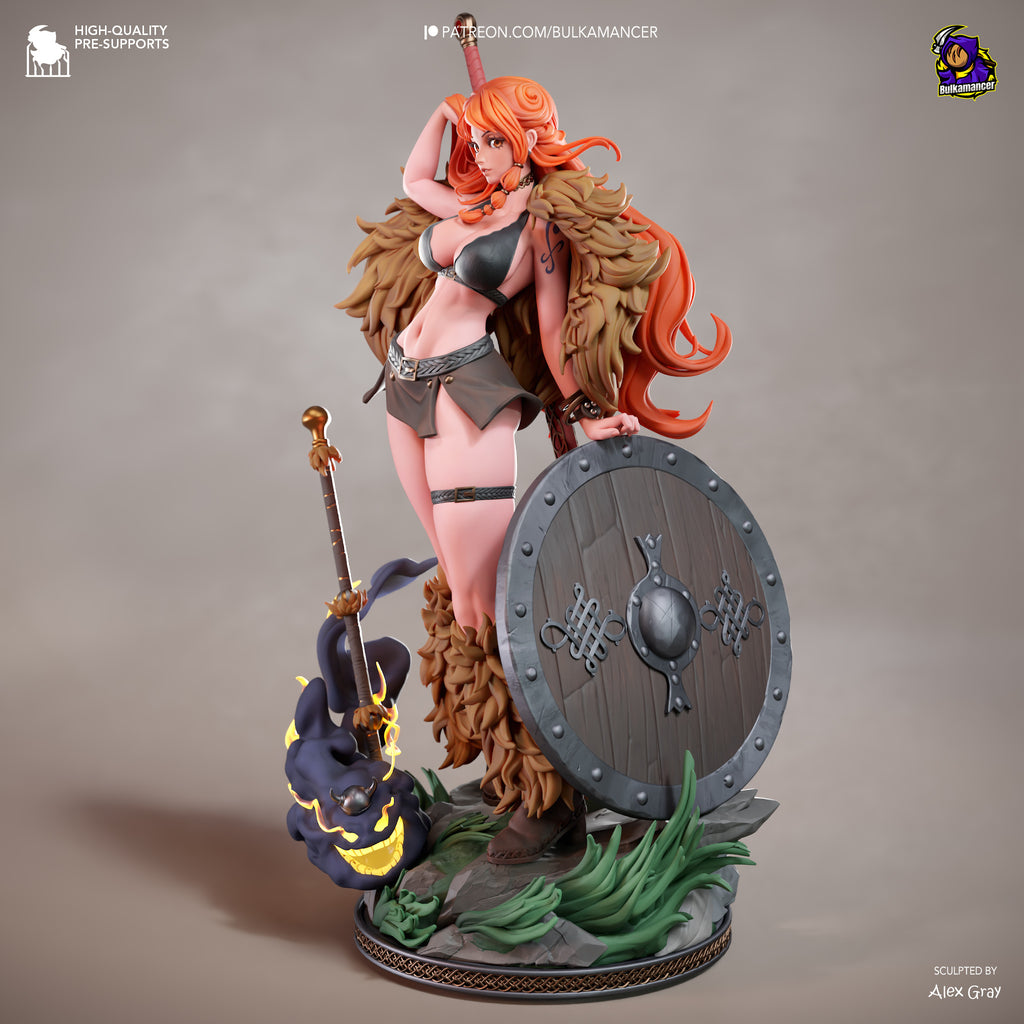 Tropical Pirate Navigator Resin Statue – Orange Haired Adventurer Figure – Model Kit – High Detail Collectible