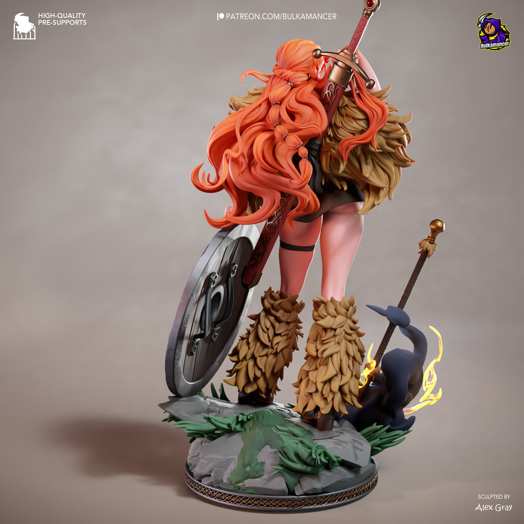 Tropical Pirate Navigator Resin Statue – Orange Haired Adventurer Figure – Model Kit – High Detail Collectible