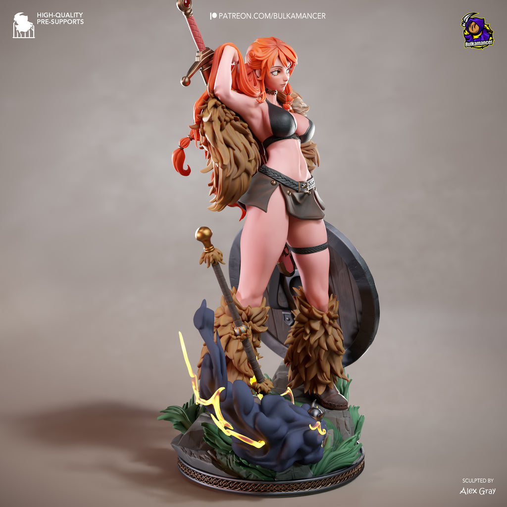Tropical Pirate Navigator Resin Statue – Orange Haired Adventurer Figure – Model Kit – High Detail Collectible