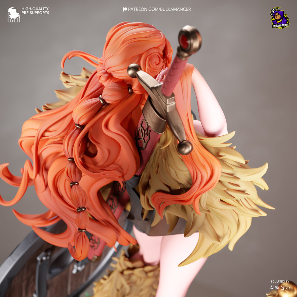 Tropical Pirate Navigator Resin Statue – Orange Haired Adventurer Figure – Model Kit – High Detail Collectible